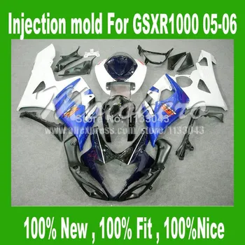 

Injection mold bodywork for GSXR 1000 05 06 SUZUKI GSX-R1000 05 06 GSXR1000 K5 2005 2006 Blue white black fairing kits #OO955