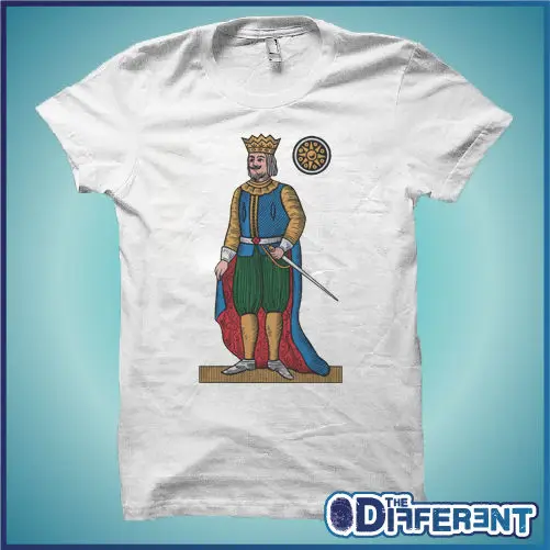 CAMISETA &quotCARTA REY DE DINERO&quot EL BLANCO HAPPINESS ES HAN MY NUEVO | Мужская одежда