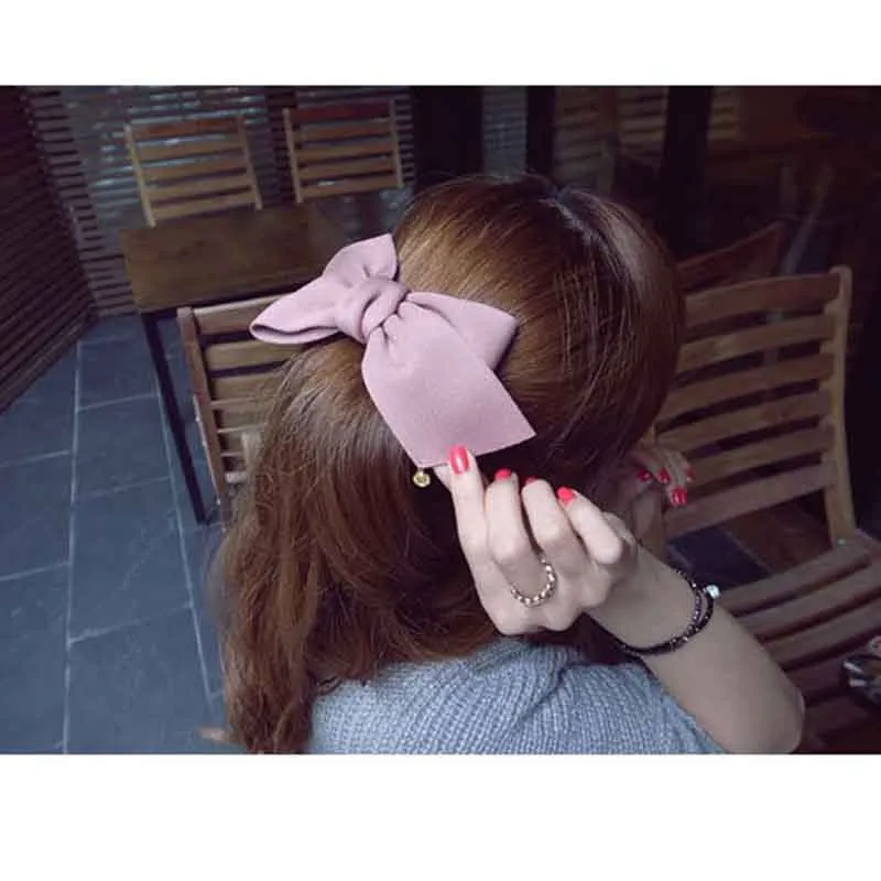 

Cute Big Solid Cloth Bows Hair Clips Hair Accessories for Women Girl Wedding Hair Jewelry