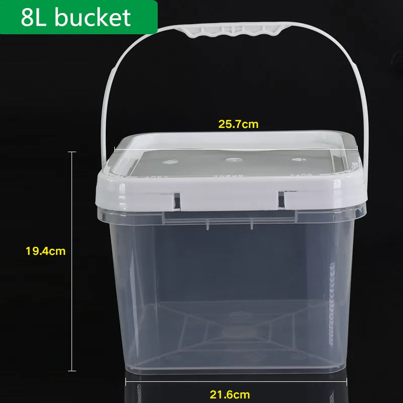 

1PCS Square plastic bucket with handle Portable Container for Liquid Candy toy Food Grade package container hot sell