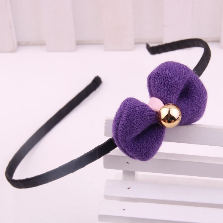 

On Sale Fashion Bowknot Hairbands For Girls Korean Brand Hand Making Weaved Knot Gold Beads Hair Bows Summer Hair Accessories