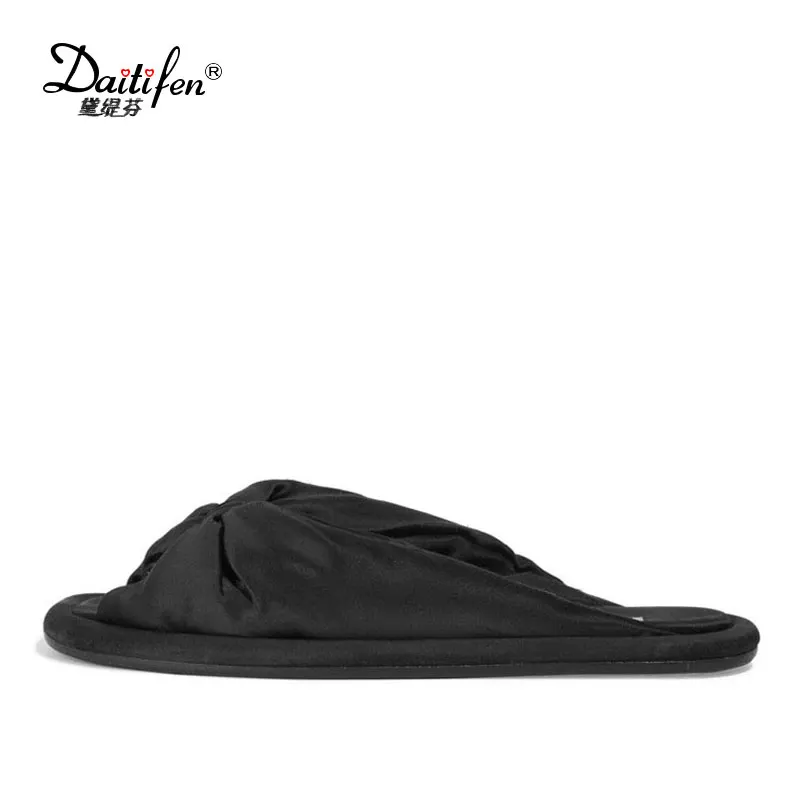 

2017 Famous Brand Women Slippers Flat Top Sale Genuine Leather Flat Sandals Elegant Summer Slides Sweet Butterfly-knot Shoes