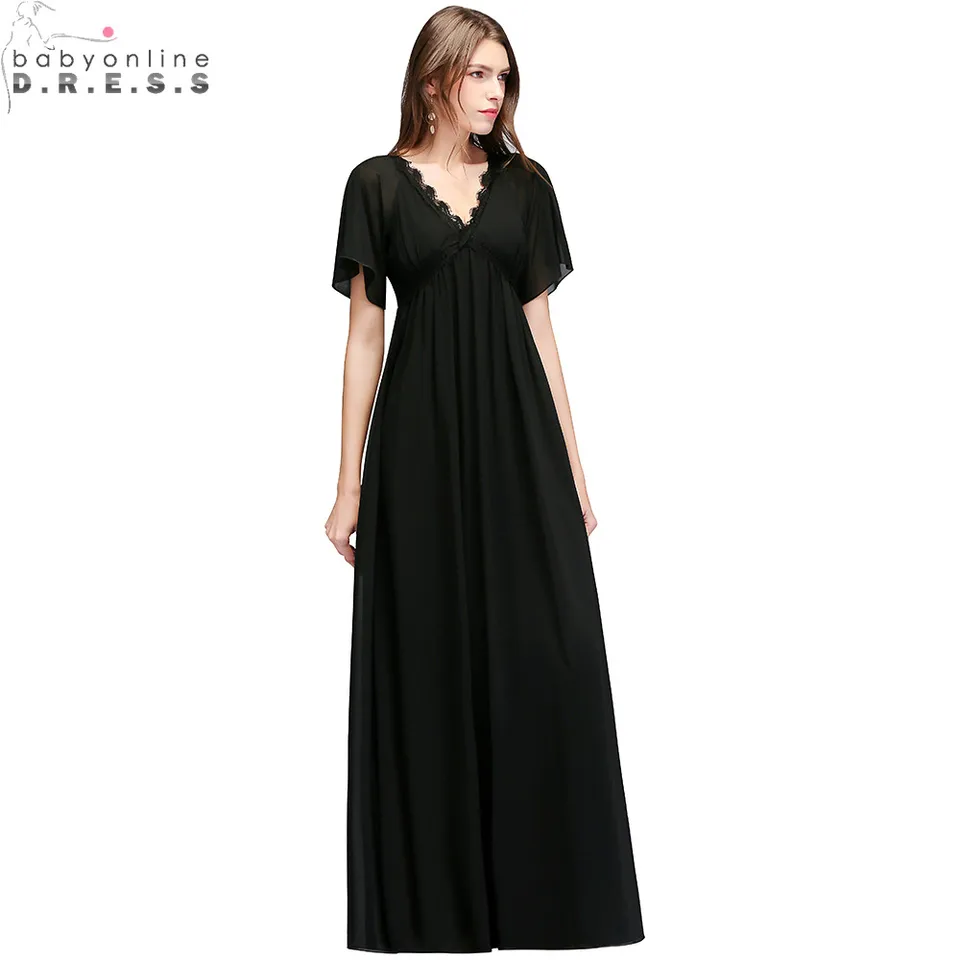 black chiffon evening gown