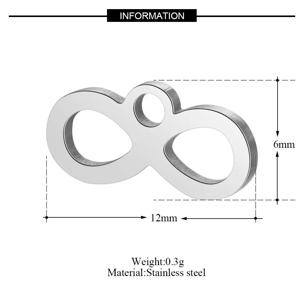 10 шт./лот нержавеющая сталь Любовь Сердце Бесконечность Символ амулеты VNISTAR полированный узел DIY Ювелирные изделия Поиск поставки - Окраска металла: T117