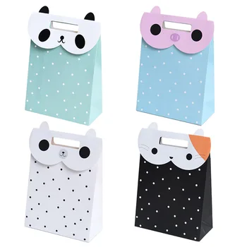 

10Pcs Cartoon Flip cover Wedding Jewelry Gift Bag Candy Cookies Bags Packaging Handle printing Bag Birthday gift Packaging Bags