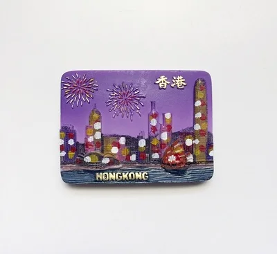 BABELEMI Китай Гонконг Макао Туризм Мемориальный Пейзаж холодильник магнит 3D холодильник стикер Путешествия Сувенир домашнее украшение - Цвет: Красный