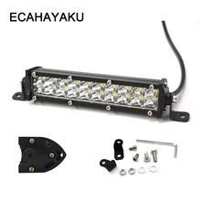 Best Offers ECAHAYAKU 2pcs Straight Slim LED Light Bar Double Row 7 inch 60W For SUV 4X4 truck ATV Off Road driving fog Lights car styling Best Offers ECAHAYAKU 2pcs Straight Slim LED Light Bar Double Row 7 inch 60W For SUV 4X4 truck ATV Off Road driving fog Lights car styling