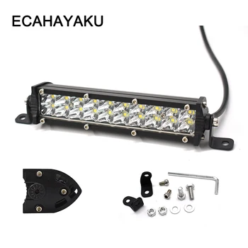 

ECAHAYAKU 2pcs Straight Slim LED Light Bar Double Row 7 inch 60W For SUV 4X4 truck ATV Off Road driving fog Lights car styling