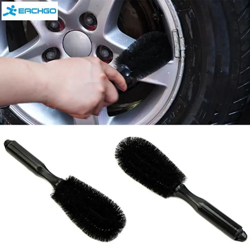 Car Tire Cleaning Brush Round Head Steel Fluid Brush Car Cleaning Tool