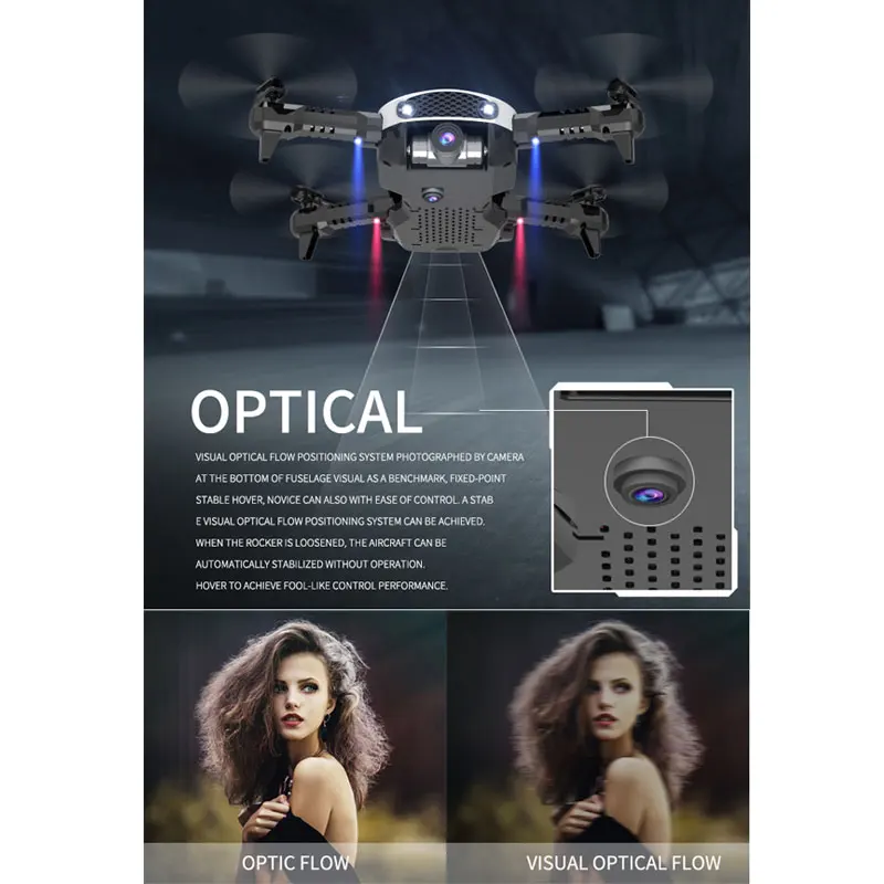 Новинка Радиоуправляемый Дрон с оптическим потоком Wi Fi FPV 1080P HD двойная камера