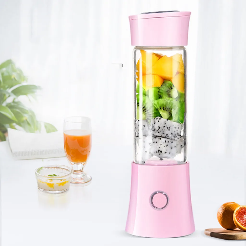 Многофункциональный портативный блендер соковыжималка чашка USB электрическая автоматическая овощные Цитрусовые фрукты апельсин Сок чайник чашка-Миксер Бутылка#30 - Цвет: Pink