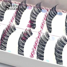 5 пар/лот Длинные Накладные кукольные ресницы крест ручной работы крылатые синтетические волокна Индивидуальные Прозрачные терьер ресницы