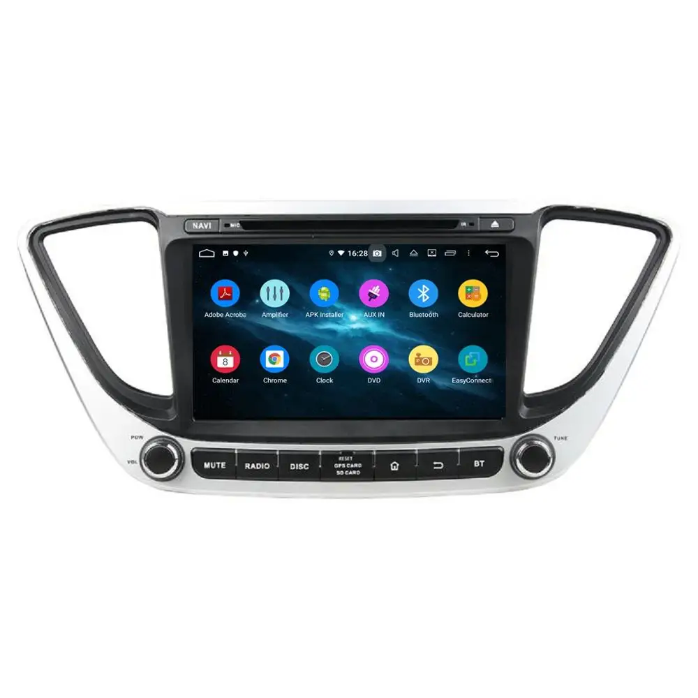 Cheap For Hyundai Verna Solaris 2017 2018 Android 9.0 Octa Core 2 din 8" Car Radio DVD GPS Bluetooth 4.2 WIFI USB Mirror-link 4gb+32gb 2