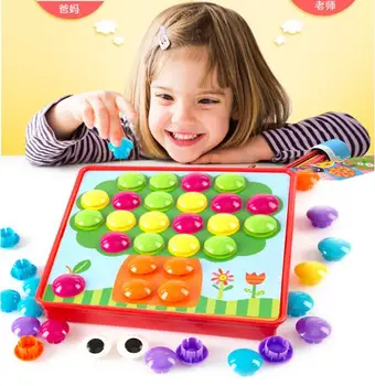 

Candice guo plastic toy creative button idea DIY Mushroom nail color match board kindergarten baby birthday gift christmas gift