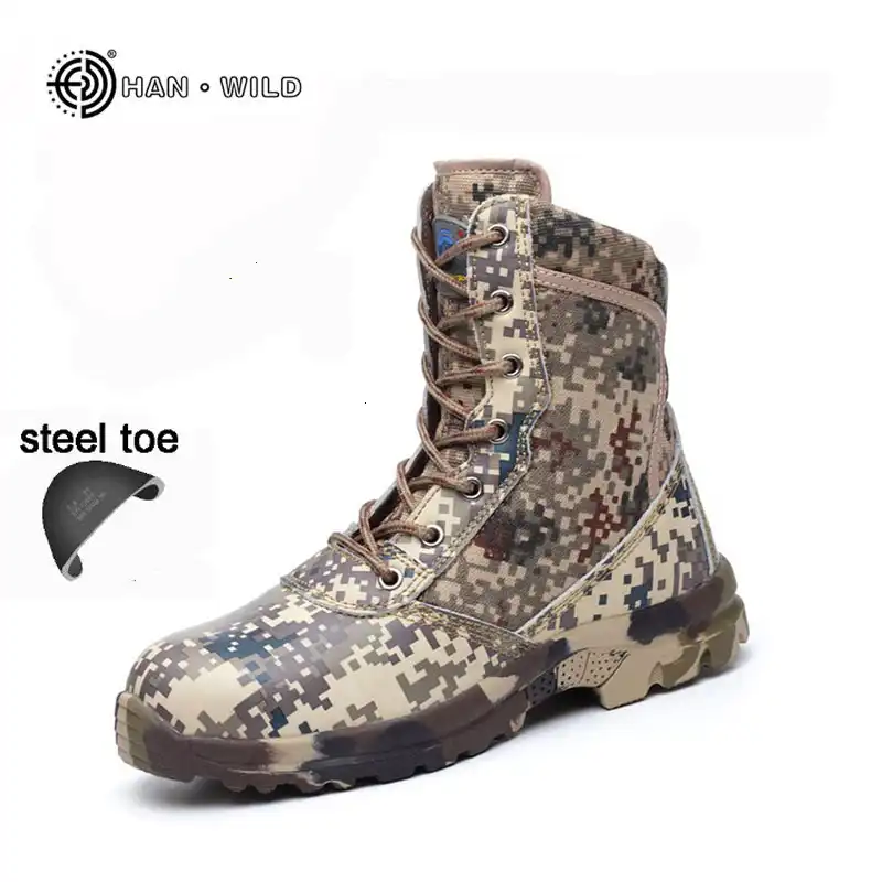 camo steel toe boots