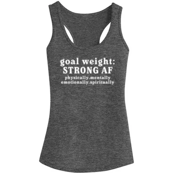 

Goal Weight Strong AF Racerback Casual Tank Tops Womens Shirts