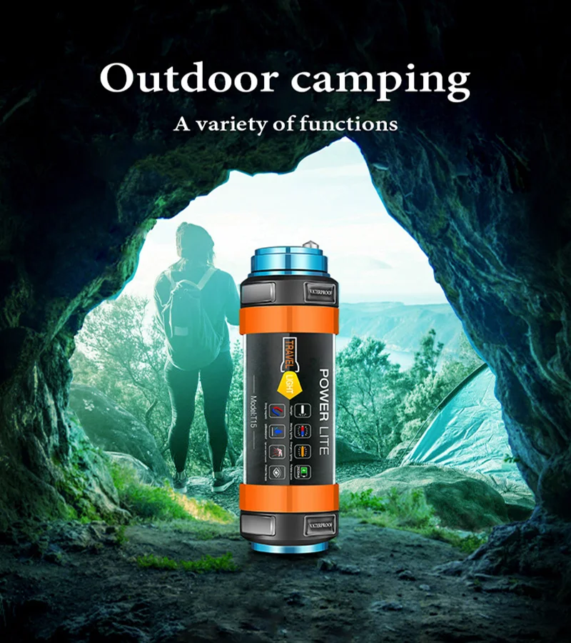 

Geoeon Multifunction LED Camping Lantern With Magnet Tent Light USB Rechargeable Portable Outdoor Camping Waterproof Light A92