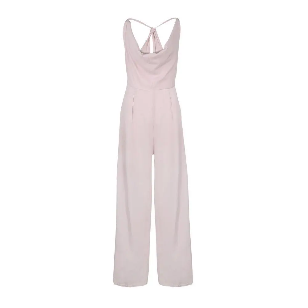 Yienws Sexy Spaghetti Strap Jumpsuit Women Rompers 2019 Casual Slim Long Jumpsuit Female Elegant Zipper Overalls YiZ16