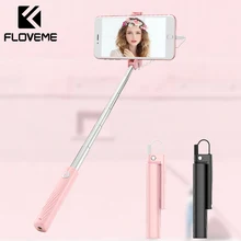 FLOVEME мини-проводная селфи-Палка для iPhone 7, 8 Plus, X, XS Max, селфи-палка, монопод для освещения, Складные портативные палки для селфи