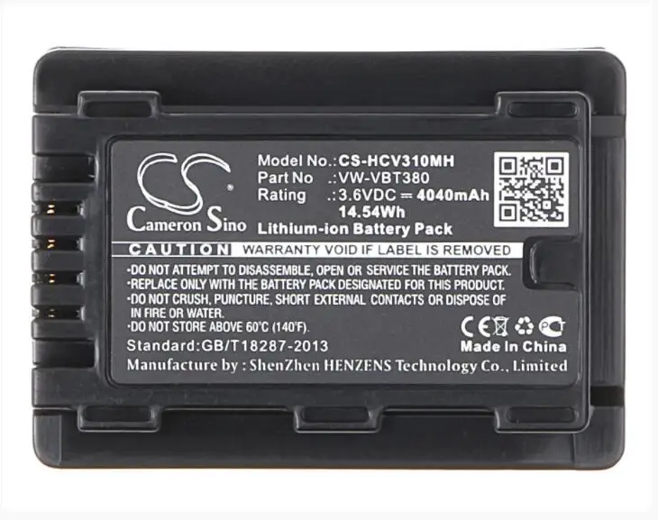 

Cameron Sino 4040mAh battery for PANASONIC HC-250EB HC-550EB HC-727EB HC-750EB HC-770EB HC-989 HC-V110 HC-V110GK HC-V110MGK