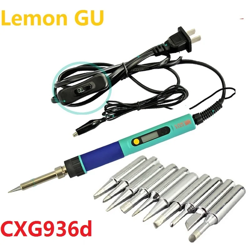 

220V 60W 936d Digital LCD Adjustable temperature Electric Soldering station with 10pcs Electric soldering iron tips