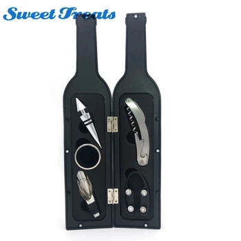 

Sweettreats 5Pcs Wine Bottle Corkscrew & Accessory Set Wine Tool Set Bottle-Shaped Holder Perfect Hostess Gift Bottle Opener