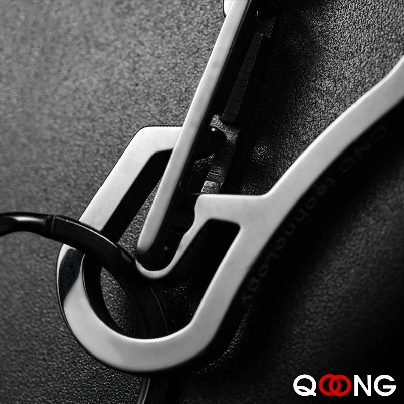 QOONG 2021 High Quality Metal Keyring Men's Stainless Steel Keychain Key Holder Belt Buckles Chaveiro Car Key Chain Y02 - Image 4