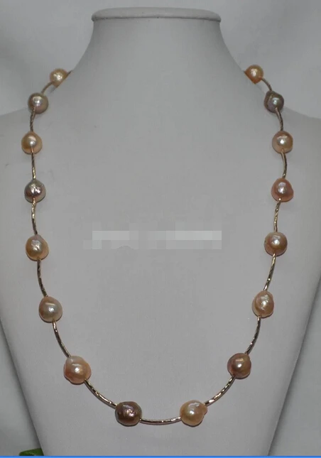 

Wholesale FREE SHIPPING >>> Gorgeous Natural Rainbow Multicolor 11-12mm kasumi Pearl necklace 25" J6309