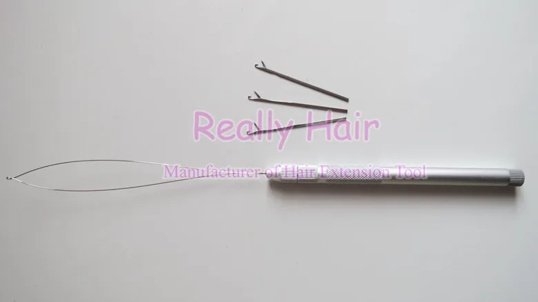 

10pcs Aluminium Handle Multifunction Pulling Needle for Micro Rings Links Loop Hair Extension Tools 3 needles + 1 threader