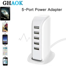 Быстрая зарядка 5 Порты и разъёмы зарядное устройство usb multi концентратор Дисплей зарядка через usb док-станция Универсальный держатель для мобильного телефона для рабочего стола, настенные домашние зарядные устройства штепсельная вилка европейского стандарта