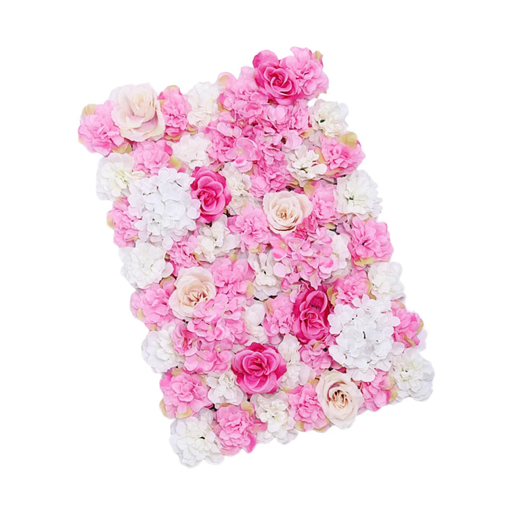 Artificial Flower Panels Wall Hanging Ornaments for Wedding Decor Hot Pink