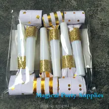 Birthday Party Decoration 18pcs Gold Party Blowers Foil Gold Star/Dot/Stripe