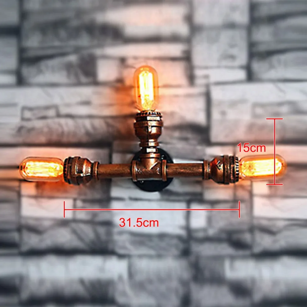 Винтажная Ретро водопроводная труба Лофт из кованого железа промышленный настенный светильник бра E27 Edison подвесной светильник Домашний Светильник
