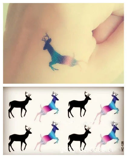 

Flash Deer Tattoo Removable waterproof temporary tattoos New Temporary Tattoo Stickers Temporary Body Art Tatoo