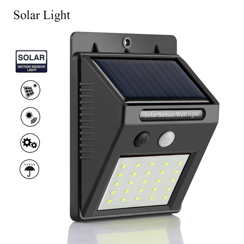 

20/25 LED Solar Power Light PIR Motion Sensor Outdoor Solar Garden Lamp Waterproof Energy Saving Security Wall Yard Lamps