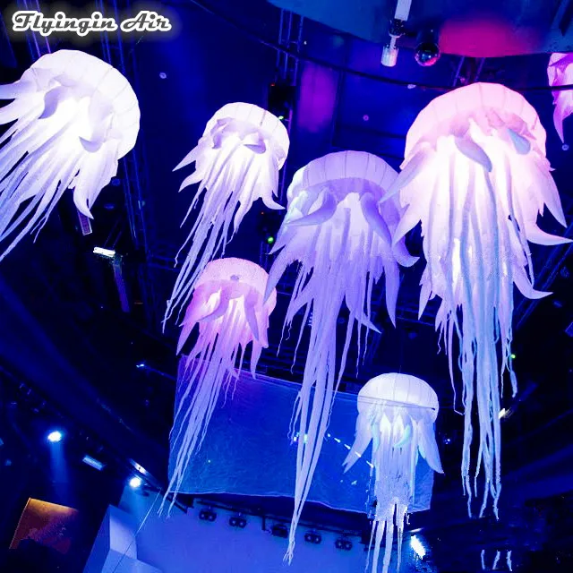 

Customized Hanging Lighting Inflatable Balloon 2m/3m Height Personalized RGB Jellyfish Light For Concert And Party Decoration