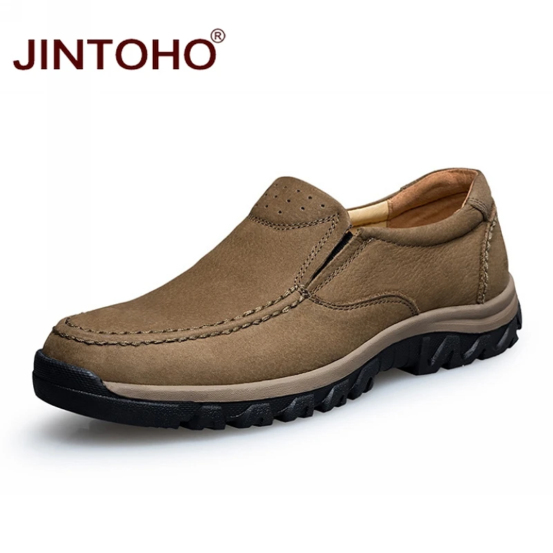 

JINTOHO Big Size Men Genuine Leather Shoes Fashion Casual Men Shoes Male Flats Shoes Slip On Leather Mens Loafers 2017 Moccasins