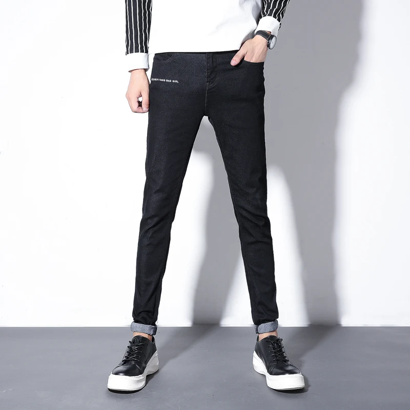 black pencil fit jeans
