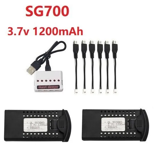 3,7 V 1200mAh Li-po Батарея и 6-в-1) Зарядное устройство для DM107S SG700 S169 для запасные части для радиоуправляемого квадрокоптера Запчасти 3,7 v 903048 Дрон Батарея - Цвет: Светло-серый