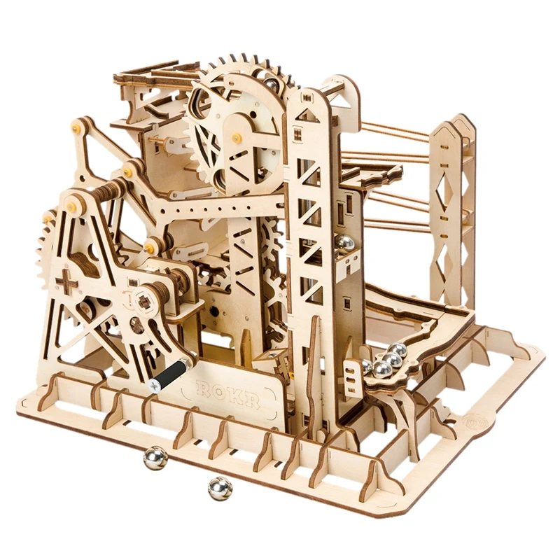 

Robotime Diy Lift Coaster Magic Creative Marble Run Game Wooden Model Building Kits Assembly Toy Gift For Children Adult Lg503