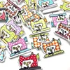 50pcs Mix Sewing machine Wooden Buttons Fit Sewing Scrapbooking decoration WB481 1