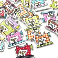 50pcs Mix Sewing machine Wooden Buttons Fit Sewing Scrapbooking decoration WB481 1