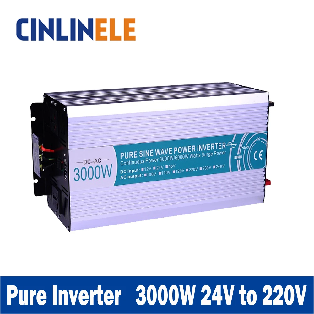 

Smart Series Pure Sine Wave Inverter 3000W CLP3000A-242 DC 24V to AC 220V 3000w Surge Power 6000W
