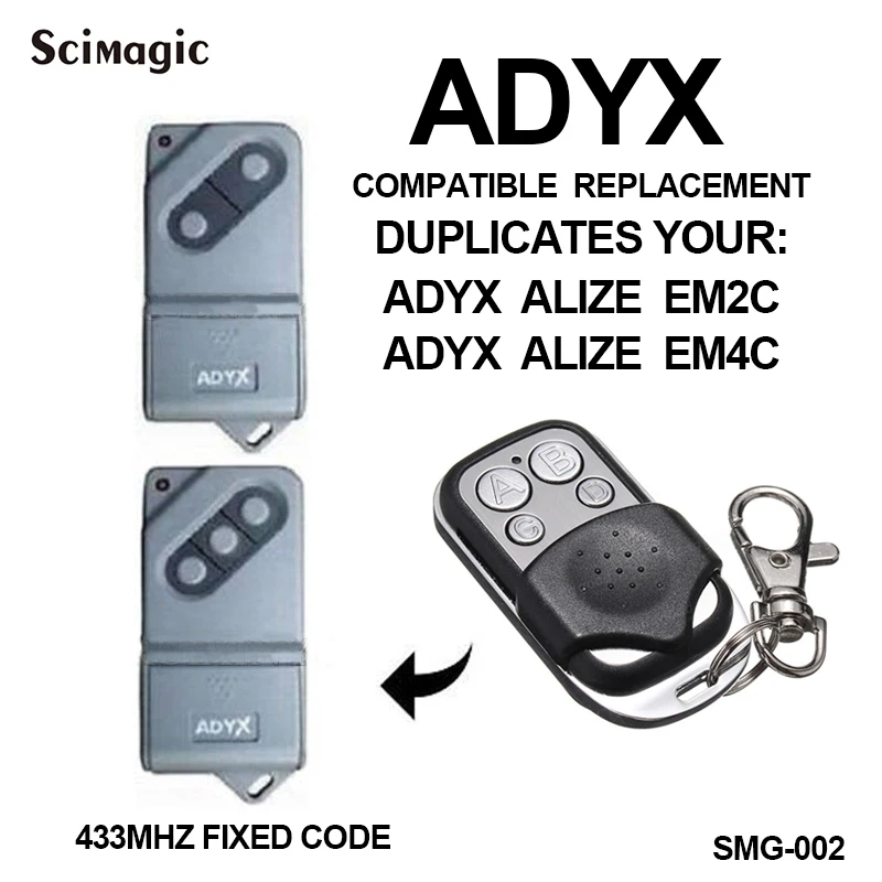 1 шт. ADYX фиксированный код 433 МГц ворота гаража дистанционного передатчика, ADYX ALIZE EM2C/ALIZE EM4C беспроводное реле/код захвата/гаражное управление