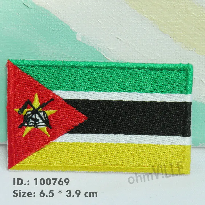 

100769 Mozambique Flag Emblem Iron-on Patches "easy To Apply, Just Iron-on" Guaranteed 100% Quality + Free Shipping