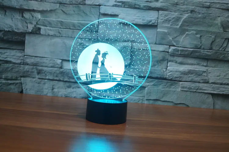 Magpie Bridge 3D LED Night Light Table Desk Lamps, 3D Optical Illusion Visual Lamp 7 Colors Touch Table Desk Lamp for Holiday Gift (6)