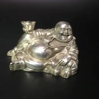 

Collect Archaize White Copper Maitreya Buddha Crafts Statue