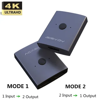 

HDMI Switch 4K 2X1 HDMI 2.0 Switcher Bidirectional Smart Switcher Aluminum Alloy Ahell 1X2 Ultra Bi- direction Resolution HDCP