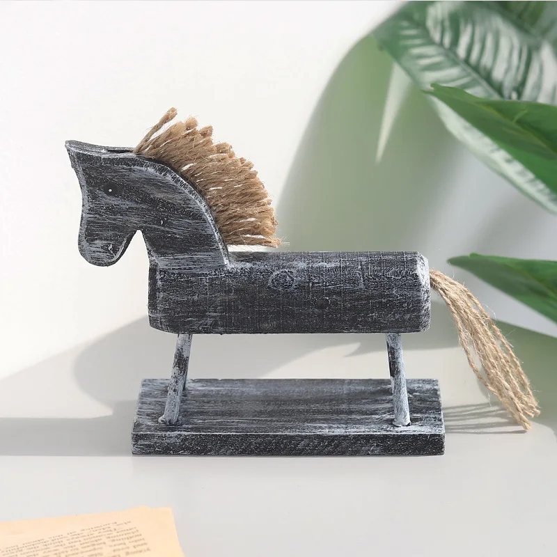 

Home Decoration Horse style Creative Wooden Crafts Living Room Model House Cabinet Cafe Decoration Gift