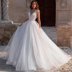 Элегантное Свадебное бальное платье с бусинами и складками, с v-образным вырезом, без рукавов, vestidos De Novia 2019
